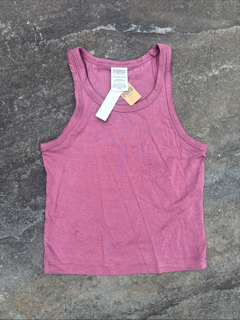 PINK Victoria's Secret Dusty Rose Ribbed Racerback Tank